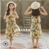 女童套装夏2018韩版儿童 无袖薄款印花童装中大童吊带两件套批发