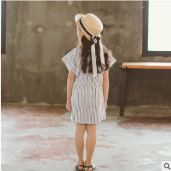 女童夏季连衣裙韩版儿童条纹公主裙2018新款无袖童裙童装一件代发图1