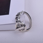 日韩风新款时尚个性s925纯银戒指女式开口泰银做旧几何不规则指环