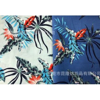 现货纯棉弹力印花面料 时尚衬衣面料 天丝缎纹印花面料印花布图1
