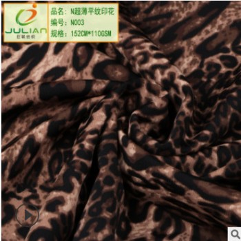 黑咖豹纹印花 N超薄平纹印花 睡衣泳衣家居服 运动文胸 超柔超弹图1
