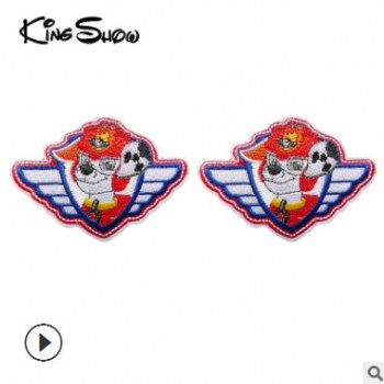 PAW Patrol汪汪队狗狗Marshall刺绣布贴专业电脑绣花定制出口外贸图1