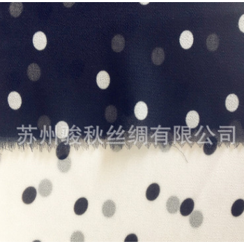 经典波点印花雪纺面料女装时尚连衣裙衬衫防晒服披肩布料厂家批发图1