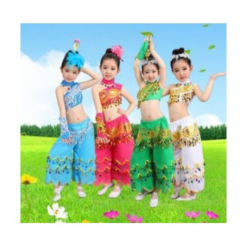 儿童秧歌服演出服女童古典舞蹈服装现代伞舞扇子舞幼儿民族表演服图1