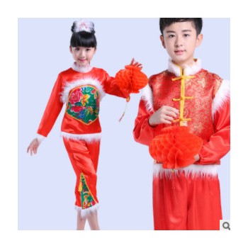 儿童元旦开门红演出服秧歌表演服装幼儿春节喜庆新年拜年舞蹈服图1
