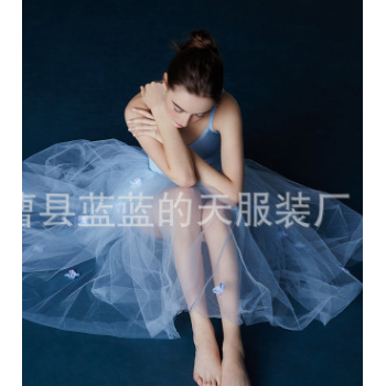 天蓝色芭蕾舞蹈表演服 芭蕾写真服图1