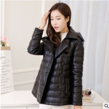 冬季新款女式真皮皮羽绒服诺贝杜克修身保暖绵羊皮真皮皮外套图1