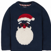 毛衣厂毛衫加工N家出口款童装圣诞老人蓝色黑套头衫打底衫保暖衫