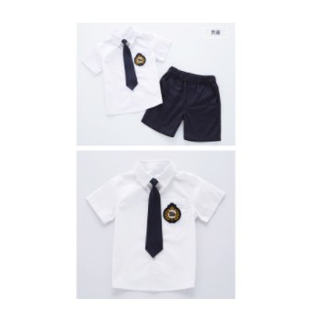 校服短袖套装中小学生演出服男女毕业班服衬衫英伦幼儿园园服夏装图1