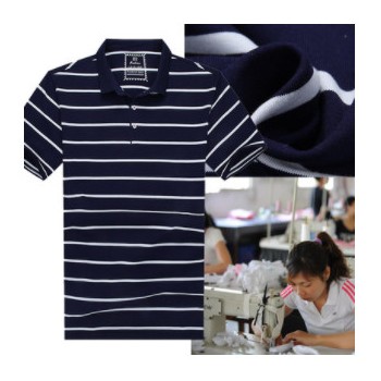 来样加工夏季男士短袖polo衫 翻领条纹polo衫休闲百搭男装加工图1