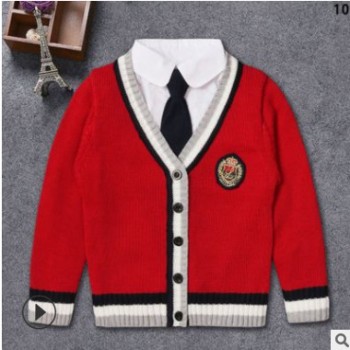英伦风小学生校服套装幼儿园园服春秋装儿童老师秋冬装学院风开衫图1