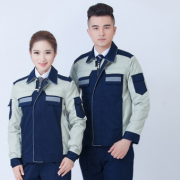 2017年春秋新款长袖定制工厂服装长袖劳保汽修服车间工服厂家批发