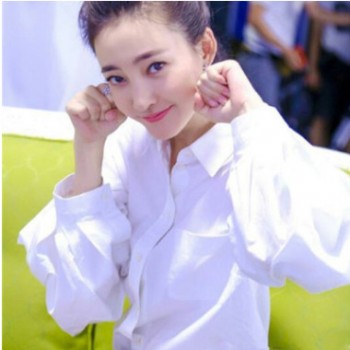 淘工厂 广州梭织女装纯色长袖衬衫 小批量贴牌服装来样加工定做
