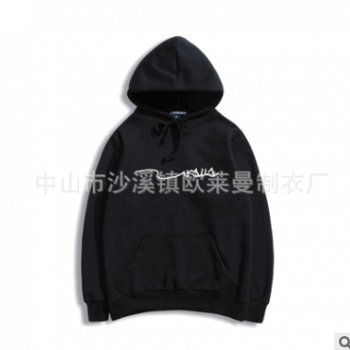 【厂家定制】简约潮牌帽衫男余文乐卫衣外套大码运动连帽套头卫衣图1
