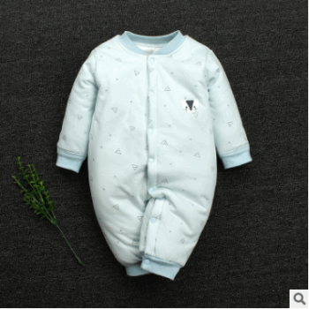 2019春季新款南极棉闭裆连体衣婴儿初春夹棉爬服宝宝纯棉保暖哈衣图1