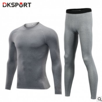 DKSPORT男健身套装塑身健体服高弹瑜伽服透气速干运动衣训练服裤