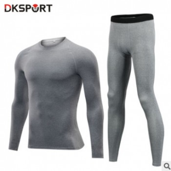 DKSPORT男健身套装塑身健体服高弹瑜伽服透气速干运动衣训练服裤图1