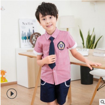校服学院风中小学校服夏装短袖两件套班服纯棉幼儿园园服定制加工