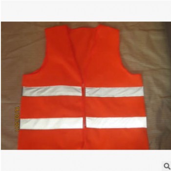 定做 桔红经编布 反光马甲 马甲定制 服装加工厂 来样加工图1