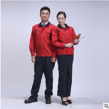 厂家直销棉毛厚型帆布 长袖劳保工作服套装 秋冬装厂服工作服