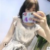 2019女装连衣裙大奕荷叶边雪纺仙女小清新收腰显瘦超仙褶皱连衣裙