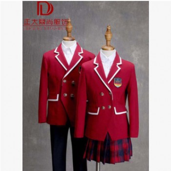 中学生班服英伦风 定制西装3件套校服园服装 工厂直销图1