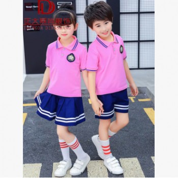 夏装幼儿园服 短袖短裤运动短裙 儿童装小学生校服套装 批量定制图1