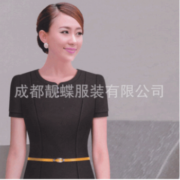 成都厂家工作服定做 中袖连身裙 房产顾问服 时尚套装 西服定制
