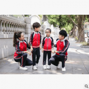 秋冬新款高中小学生拼色金光绒校服幼儿园园服套装教师服定做9049