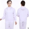 现货高棉连帽分体食品厂工作服无菌洁净服车间劳保防尘服套装白色