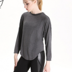 2019春季新款女纯棉瑜伽服圆领长袖户外运动服高端品质外贸上衣