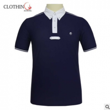 现货高档专业马术服装Polo短袖吸湿排汗 障碍比赛T恤衫马具骑士服图1