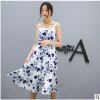 小丈夫姚澜俞飞鸿同款 夏季露肩A字清新碎花吊带连衣裙女促销包邮