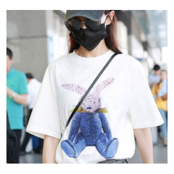 明星同款卡通兔子T恤女宽松纯棉白色短袖上衣2019夏季韩版潮