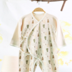 宝宝彩棉哈衣新生儿绑带连身衣双面印花婴儿连体衣2019春夏新品