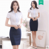 职业套装女夏2018新款时尚气质OL套裙修身短袖衬衫珠宝店工作服女