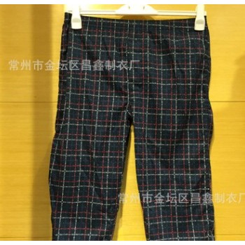 现货供应梭织中裤 100%棉 黑色方格男士梭织中裤 舒适耐用图1
