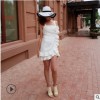 欧美跨境2018夏季新款女装连衣裙纯白色肩带街头潮不规则露背短裙