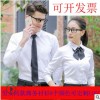 春季办公室面试套装白色棉衬衣男士长袖职业衬衫女银行酒店工作服