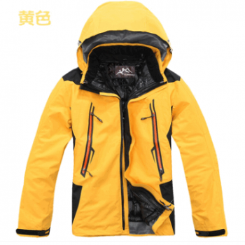 批发订做 登山客户外男款冲锋衣 高档三层压胶棉内胆三合一两件套图1