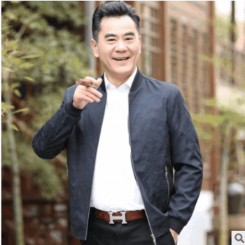 批发新款秋季中年爸爸装夹克外套男士休闲上衣服40-50岁外衣图1