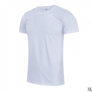 200克精梳棉圆领短袖T恤纯棉活动服工作服班服批发广告衫可印LOGO