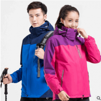 户外冲锋衣男女三合一冬季加绒加厚可拆卸两件套工作服定制LOGO图1