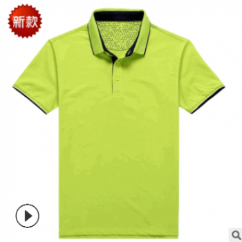 夏季时尚短袖蚀毛拉架工衣定做夏季普通全棉活高尔夫珠地工作服图1