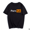 2019夏季爆款男士纯棉短袖T恤pornhub欧美恶搞Porn HUB创意印花男