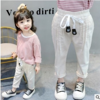 2019春夏款女童纯棉长裤 1-3-5岁婴幼儿宝宝亲肤单裤中小童韩版裤图1