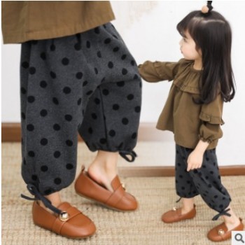 童装2019春秋季潮款服饰 韩版女童中小童时尚可爱全棉爱心灯笼裤图1