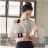 韩版瑜伽健身网纱罩衫上衣 短袖时尚T恤吸汗半透明跑步运动服女