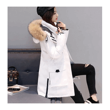 2018新款韩版羽绒服女士中长款修身加厚韩版女装贴牌加工图1