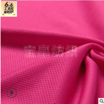 厂家直销吸湿排汗鸟眼布 吸汗速干运动服面料 全涤速干T恤面料